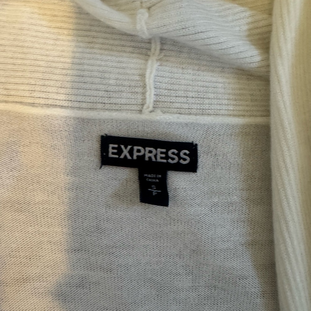 Express Cream Open Front Cardigan - Picture 2 of 5